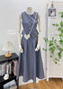Casual Single Breasted Vest With Mid Length Skirts